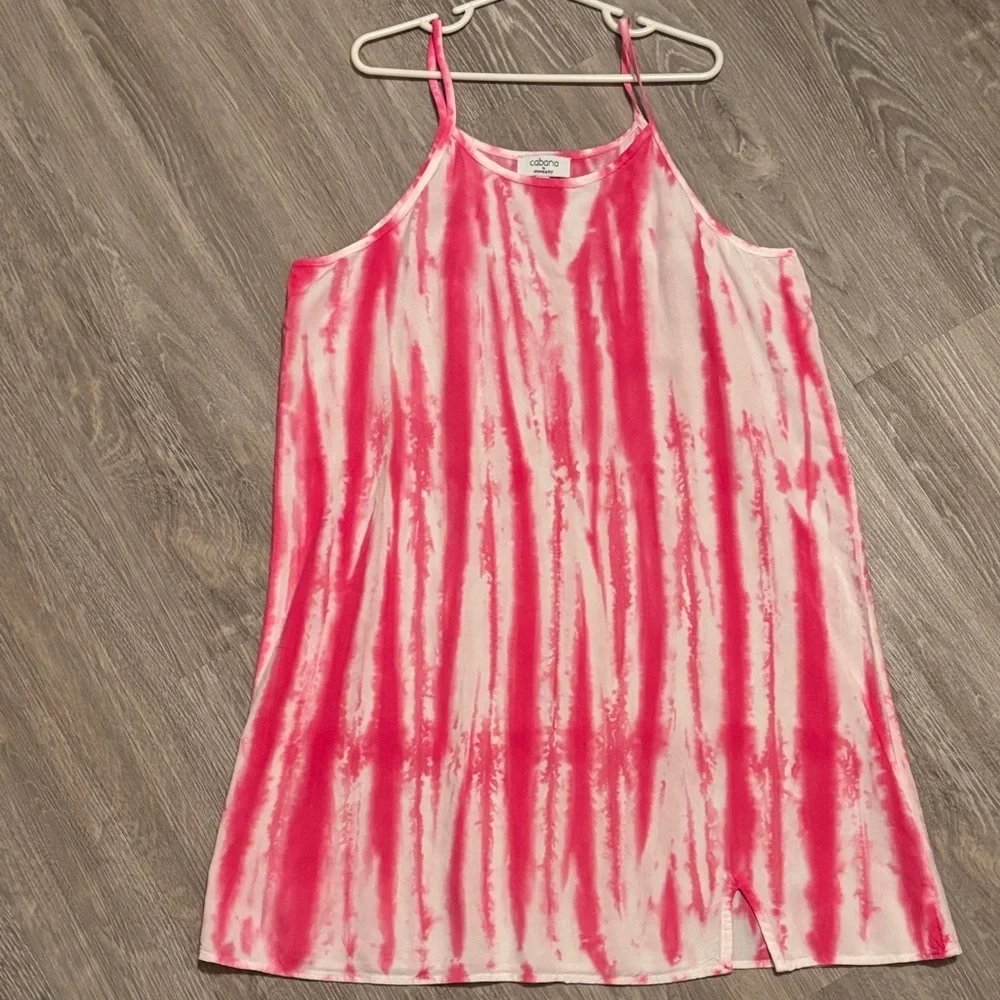 Pink and white cami dress Sz L